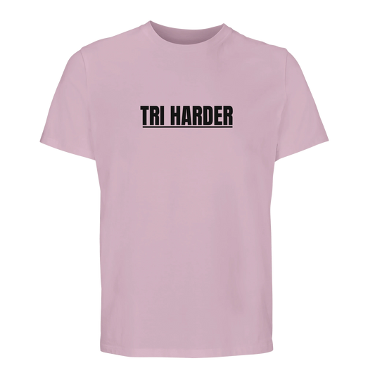Tri Harder T-Shirt – rosa Sportshirt für Triathleten